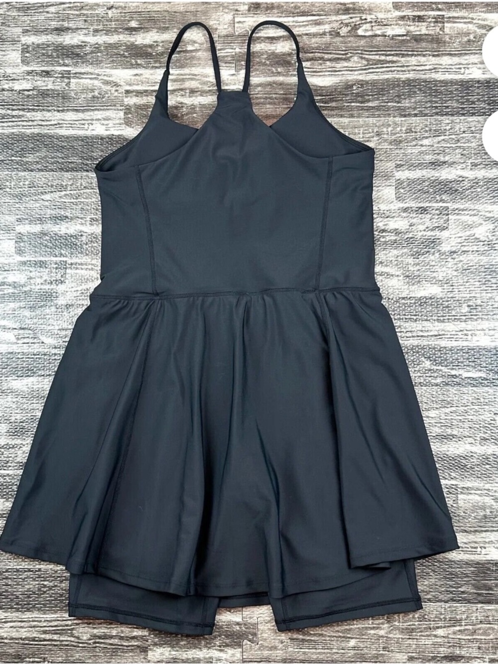 Aqua Black Spaghetti-Strap Mini Skater Dress - Picture 3 of 5